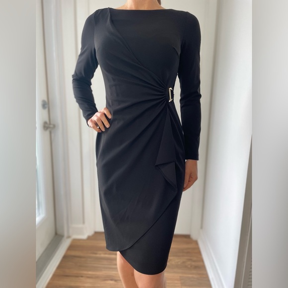 DKNY black dress with accent detail size 4 - Picture 2 of 5